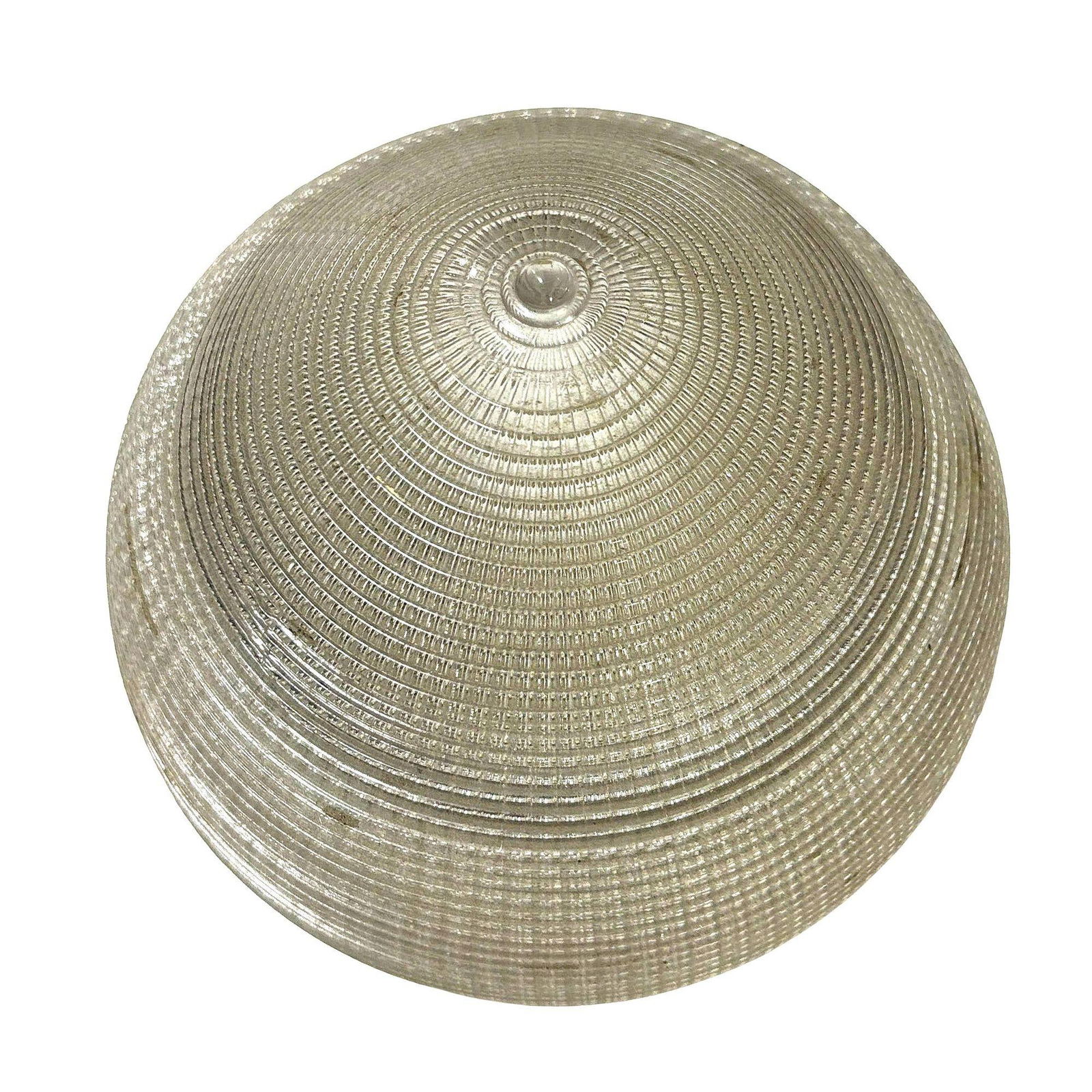 Mid-century Holophane Ceiling Light Teardrop Globe with Brass Fitter - 3