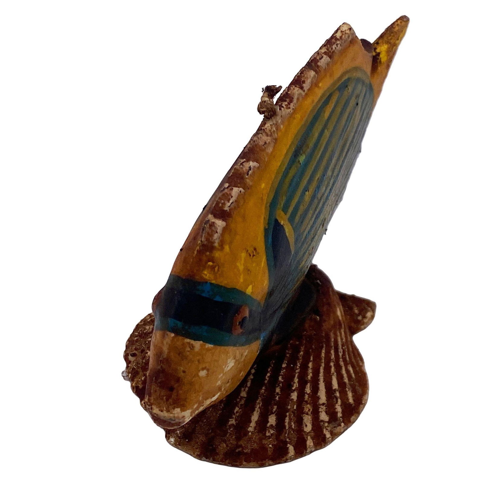 Rare Art Deco Era Handmade Butterfly Angel Saltwater Fish Sculpture Candle, Pair - 12