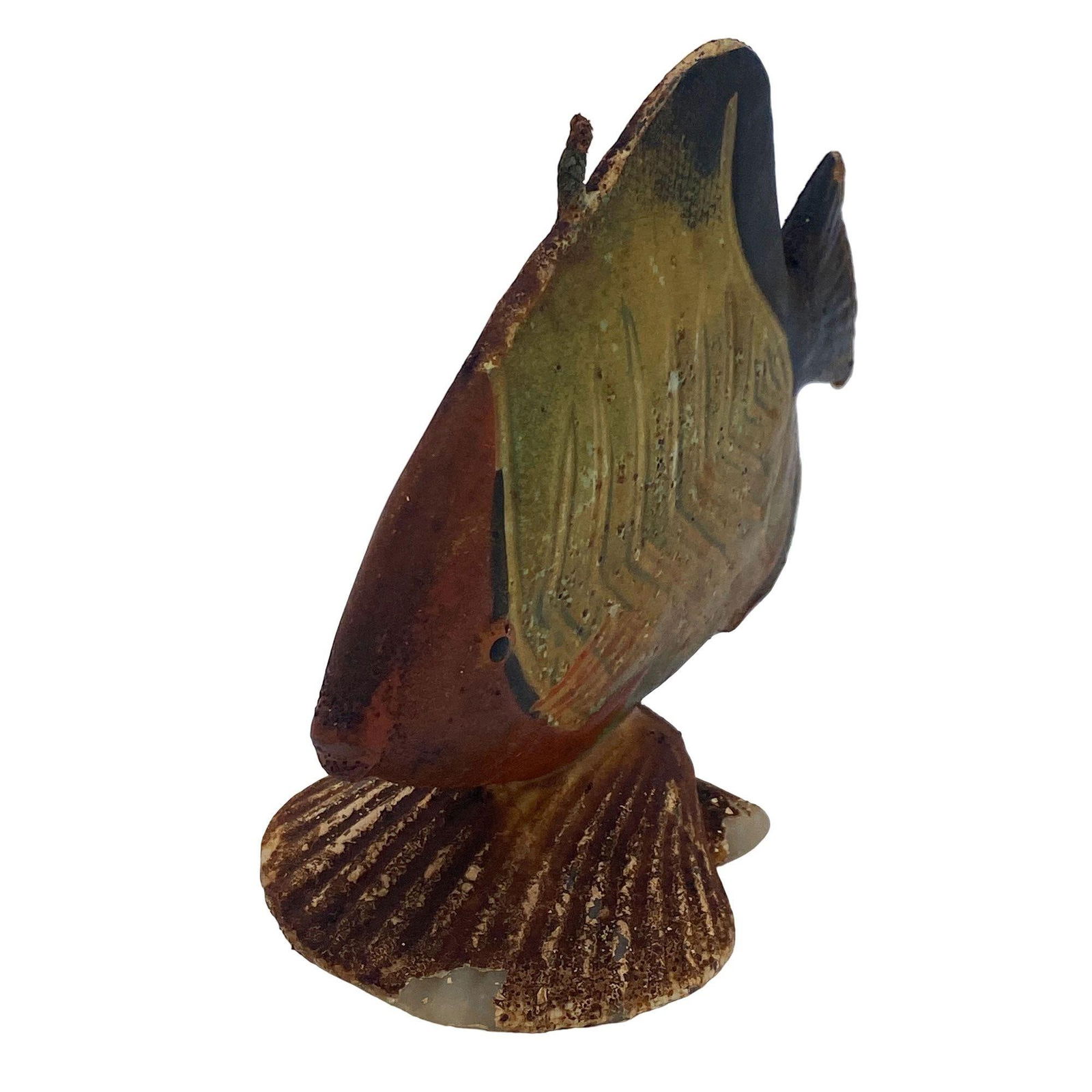 Rare Art Deco Era Handmade Butterfly Angel Saltwater Fish Sculpture Candle, Pair - 14