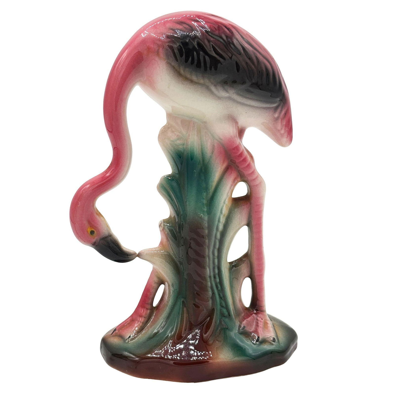 Atomic California Pottery Ceramic Grazing Tropical Pink Flamingo Figurine Statue - 11