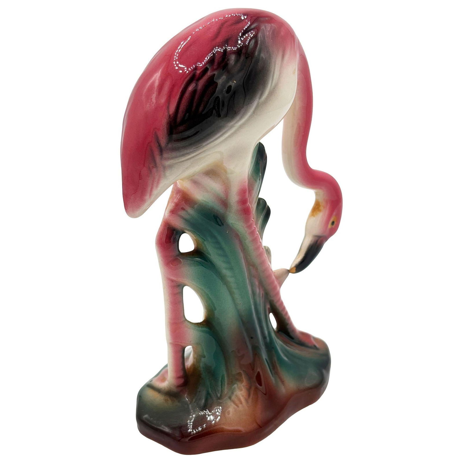 Atomic California Pottery Ceramic Grazing Tropical Pink Flamingo Figurine Statue - 20