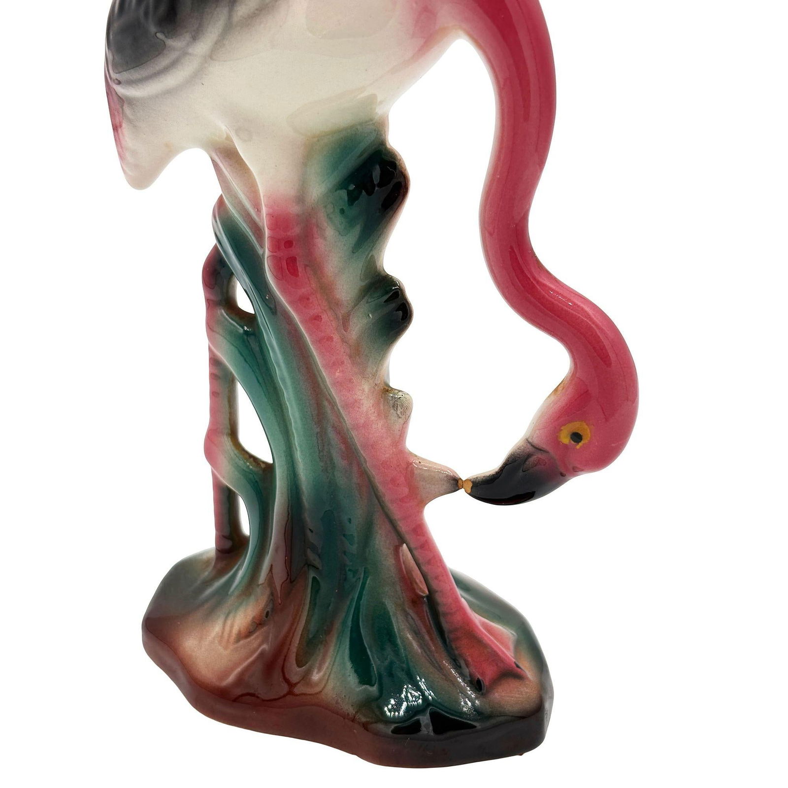 Atomic California Pottery Ceramic Grazing Tropical Pink Flamingo Figurine Statue - 3