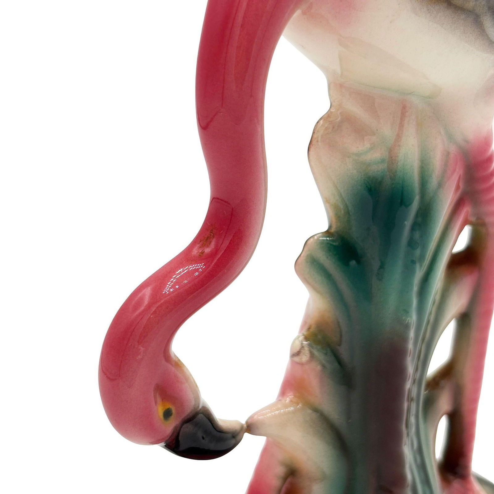Atomic California Pottery Ceramic Grazing Tropical Pink Flamingo Figurine Statue - 4