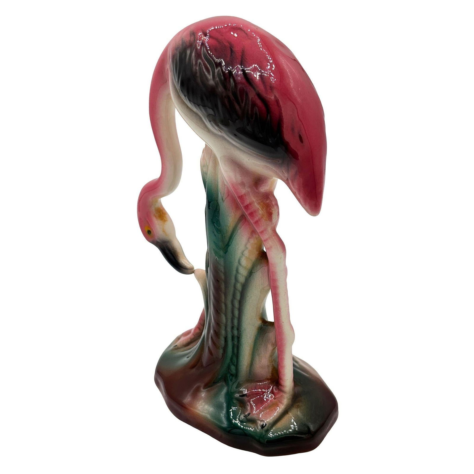 Atomic California Pottery Ceramic Grazing Tropical Pink Flamingo Figurine Statue - 9