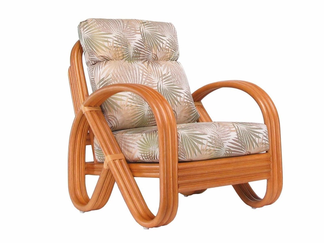 Modernist 3-Strand 3/4 Pretzel "Kauai" Rattan Lounge Chair - 11