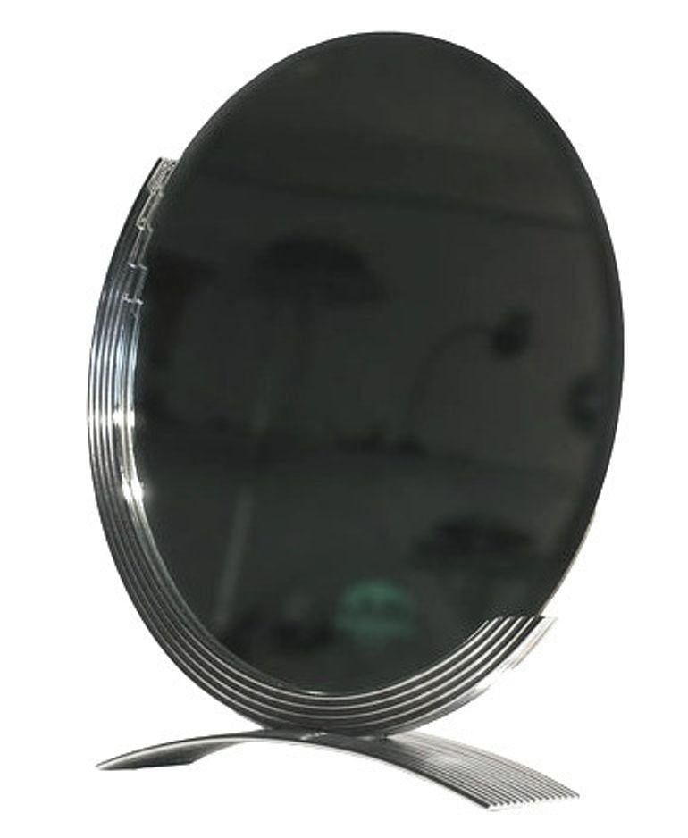 Art Deco Round Table Mirror in Chrome - 10