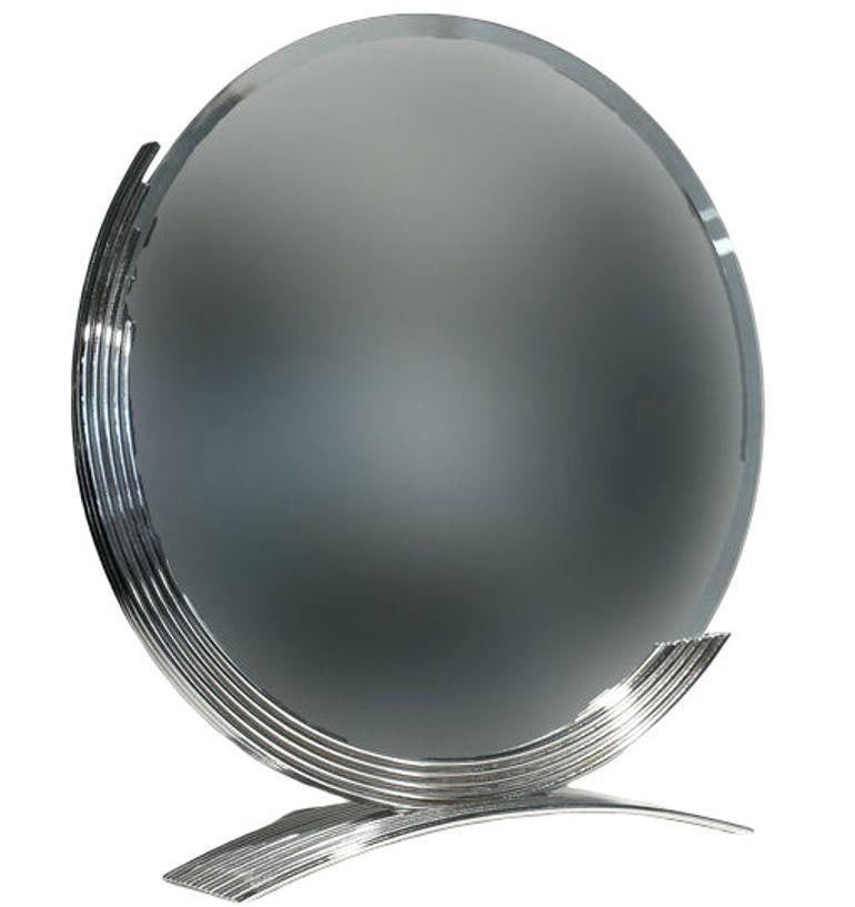 Art Deco Round Table Mirror in Chrome - 15