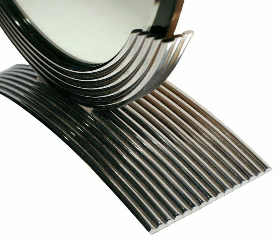 Art Deco Round Table Mirror in Chrome - 17