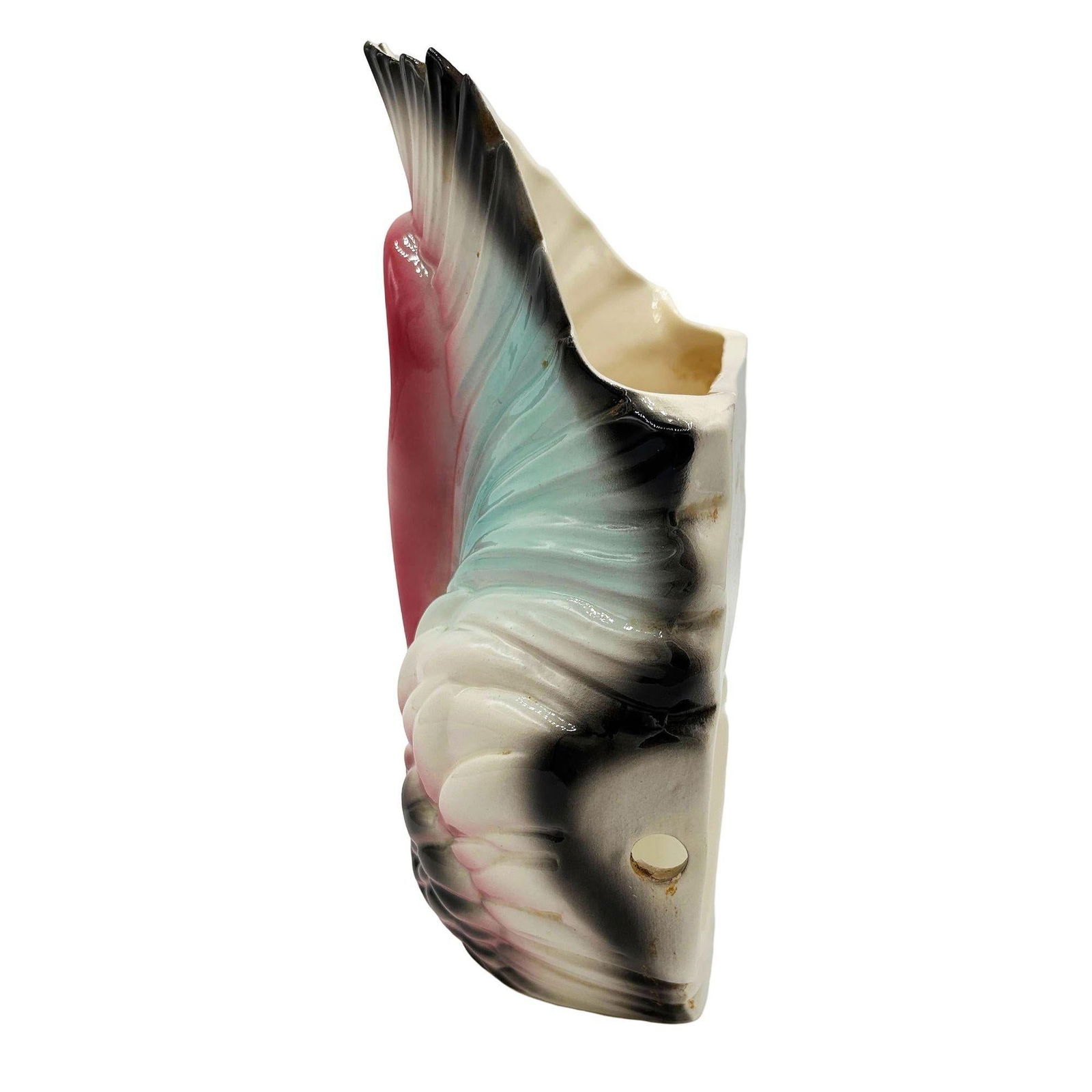 Mid-century California Ceramic Pottery Pink Flamingo w/ Open Wings TV Table Lamp - 10