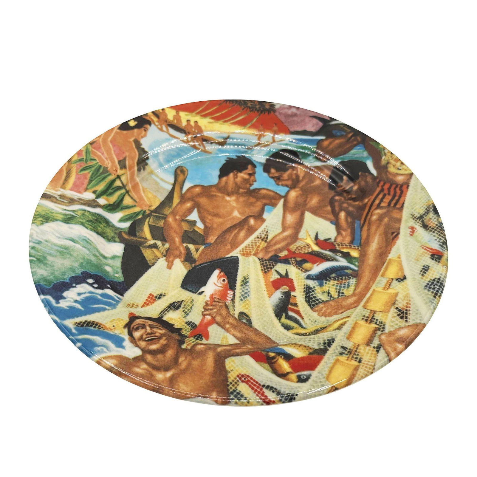 10" Eugene Savage "Festival of the Sea" Dinner Plate By Lynn Krantz Dish Books - 3