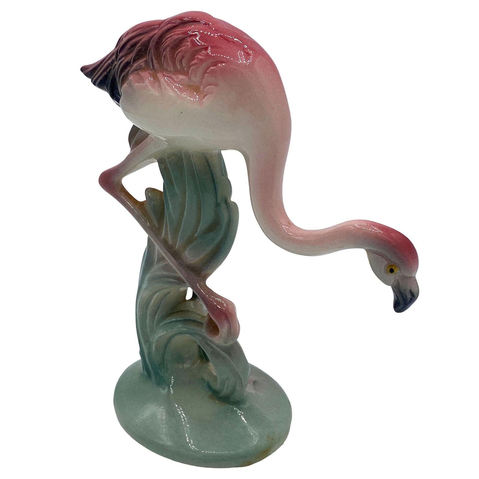 Mid-century Pink & Green Flamingo Ceramic Tabletop Sculpture Pair By Brad Keeler - 20