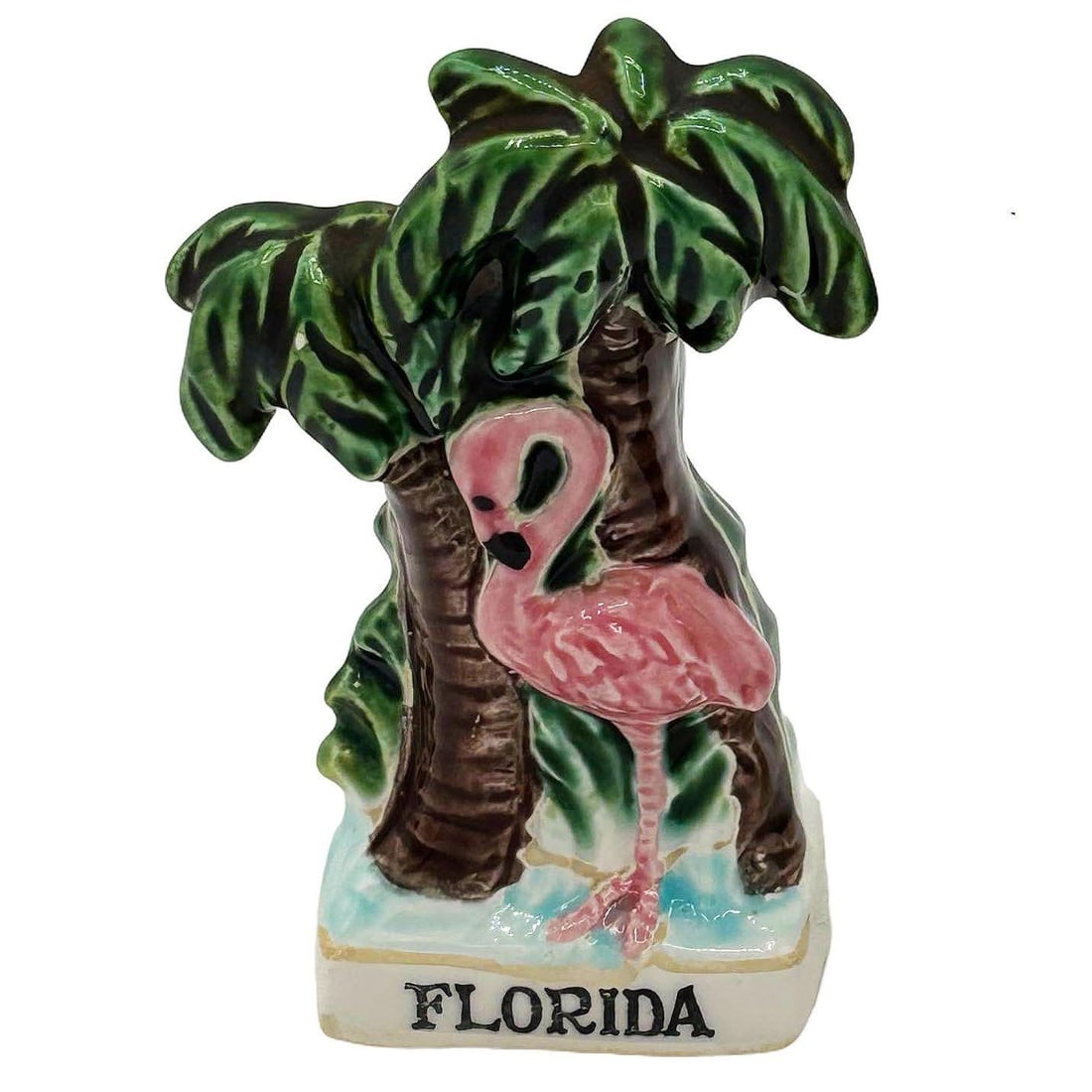 Mid-century Florida Flamingo Ceramic Salt & Pepper Shaker Set - 8