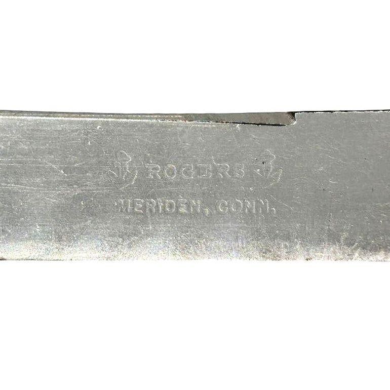 Late Victorian Rodgers Meriden Conn Shell Design Dessert Luncheon Knife Set of 4 - 14