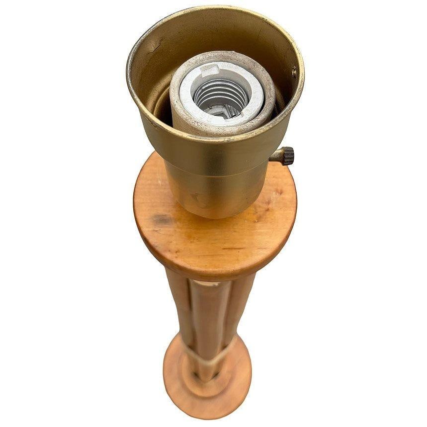 Restored 4-Strand Art Deco Rattan Floor Lamp W/ Stepped Base - 10