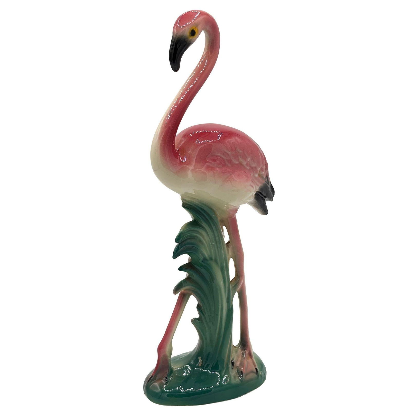 MCM California Pottery Tropical Ceramic "The Stroller" Pink Flamingo Figurine - 15