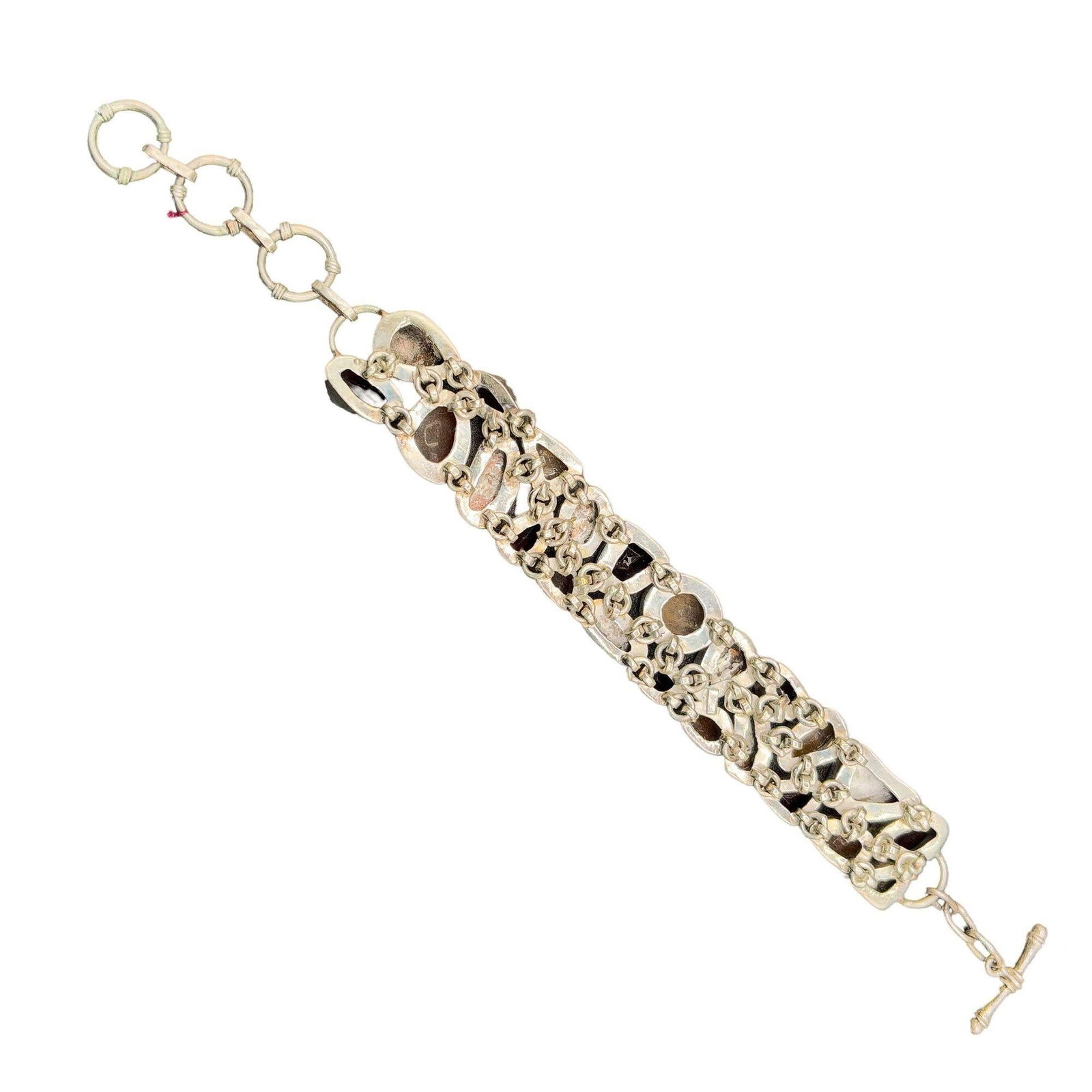 Garnet Cluster 925 Sterling Silver Fashion Jewelry 8" Inch Bracelet - 9