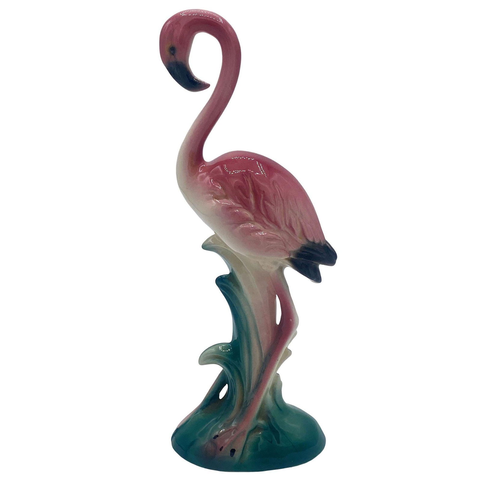 Mid-century California Pottery Ceramic Inquisitive Pink Flamingo Figurine - 17