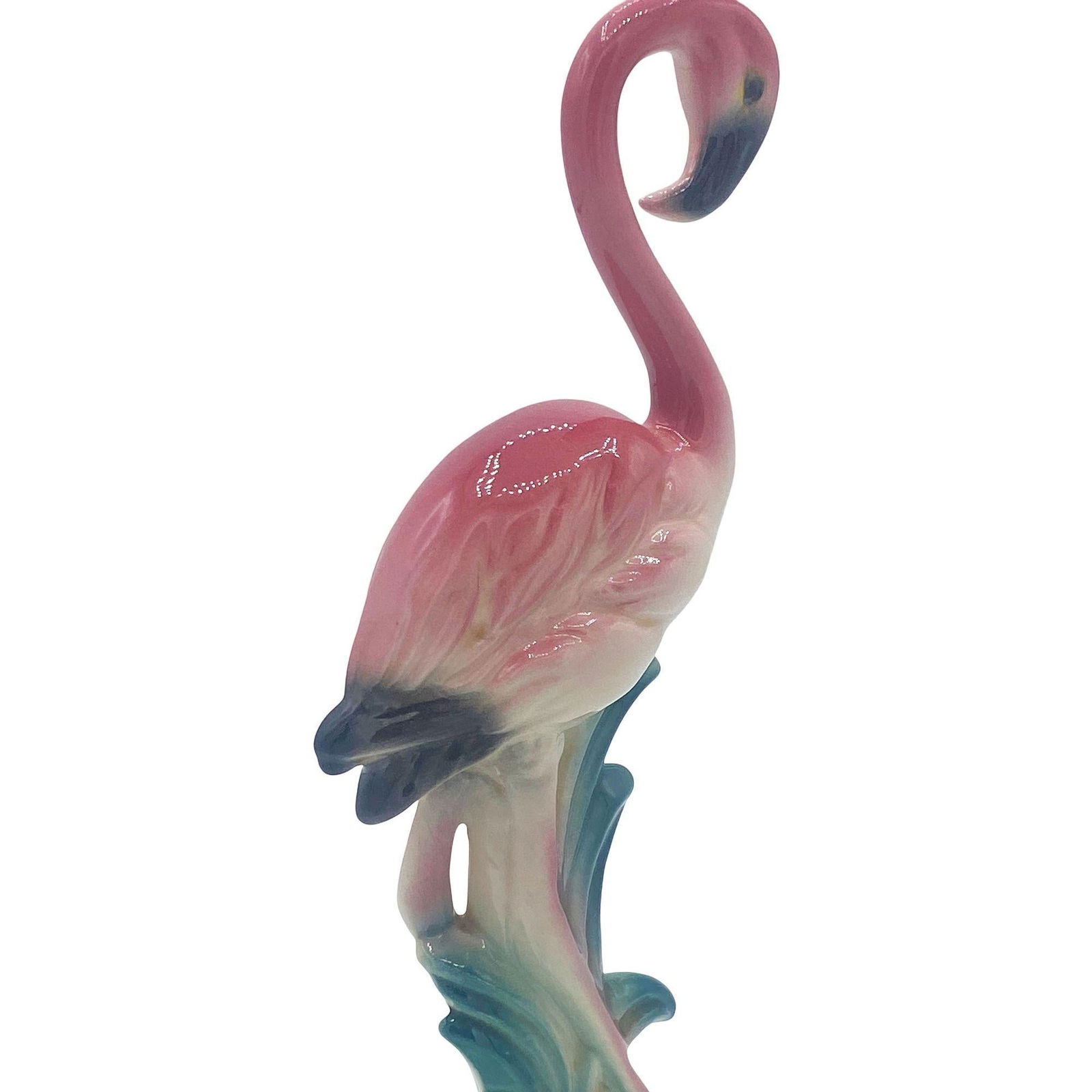 Mid-century California Pottery Ceramic Inquisitive Pink Flamingo Figurine - 19