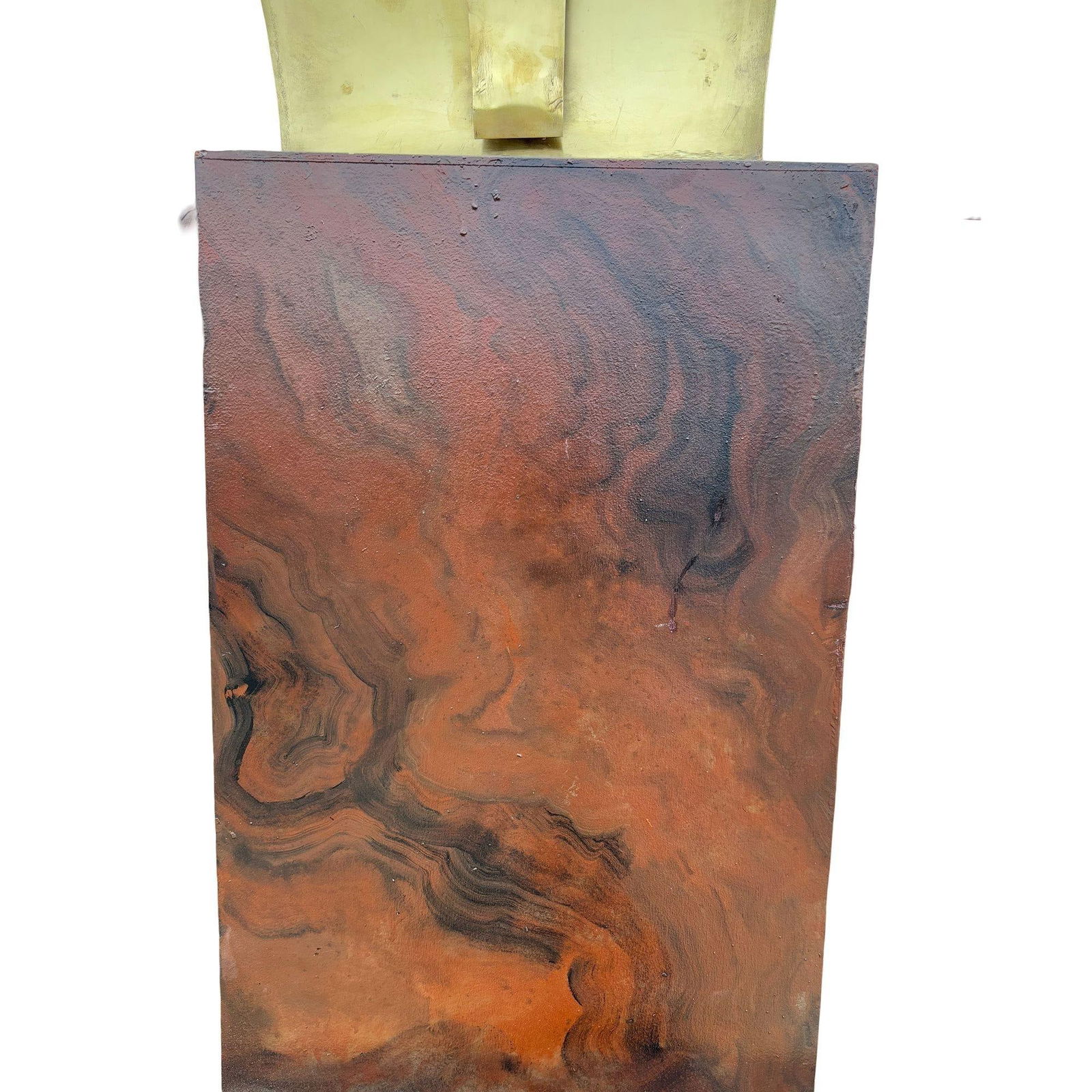 Grand Hollywood Art Deco Style Wood & Brass 9' Tall Torchiere Floor Lamp, Pair - 18