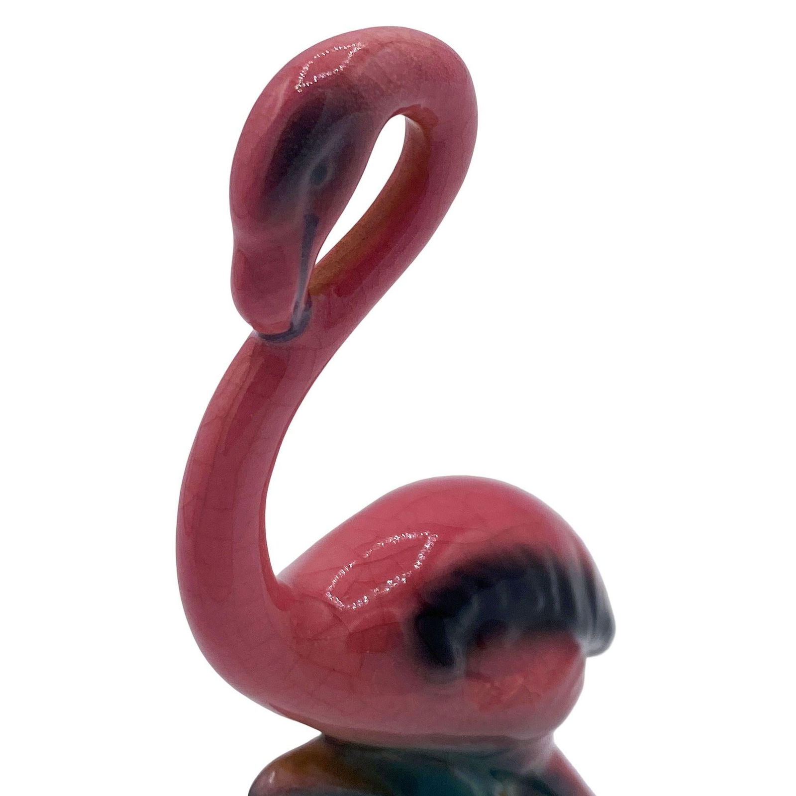 MCM Ceramic Miniature Pink Flamingo Tabletop Statue His & Hers Set By Leftons - 11
