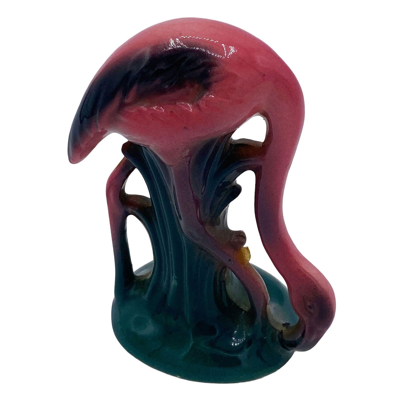MCM Ceramic Miniature Pink Flamingo Tabletop Statue His & Hers Set By Leftons - 13