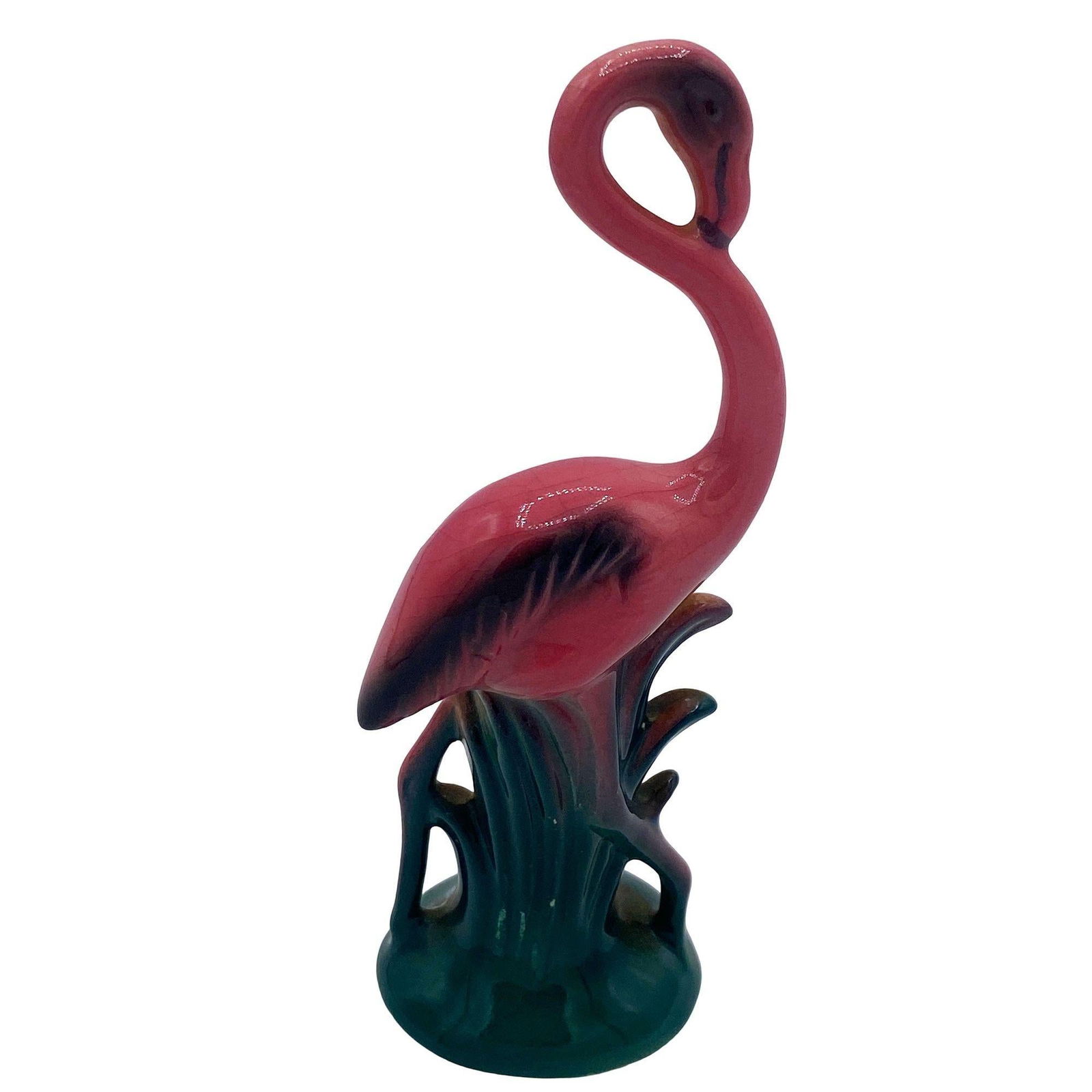 MCM Ceramic Miniature Pink Flamingo Tabletop Statue His & Hers Set By Leftons - 9