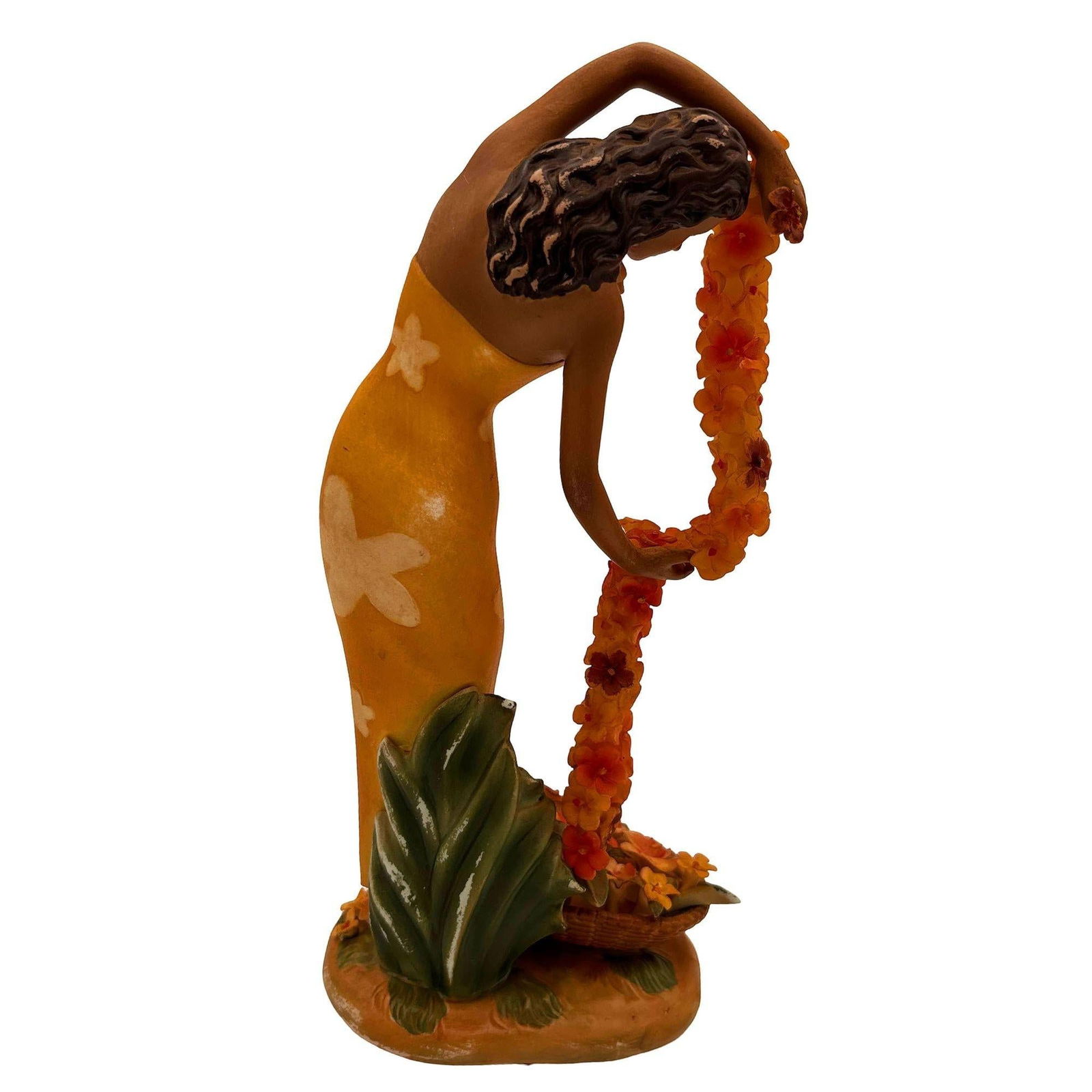 1930 Hawaiian "Cascading" Hand-Painted Fine Porcelain Statue by Lei Gill - 2