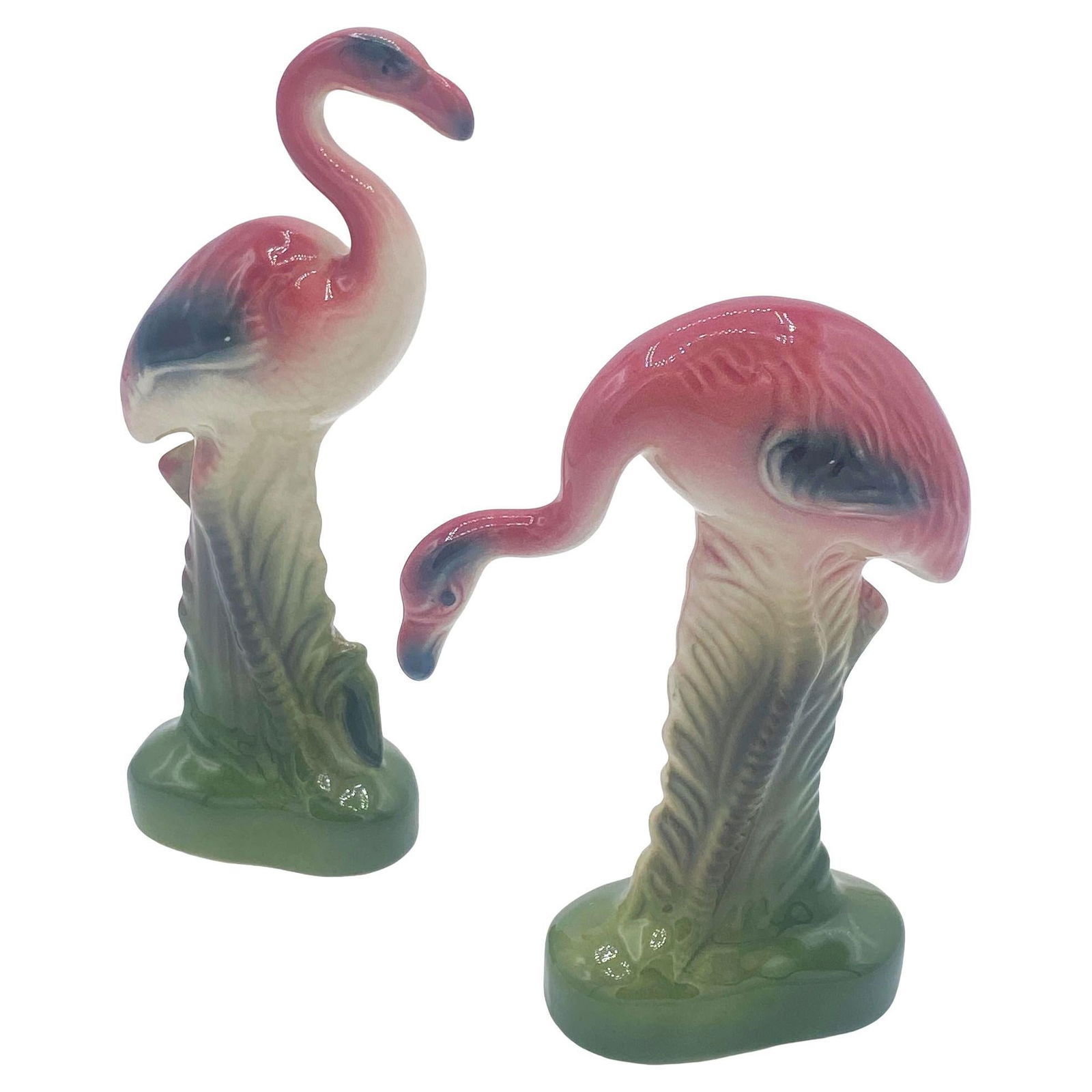 Mid-century Matching Miniature Pink Flamingo Ceramic Tabletop Figure Statues - 20