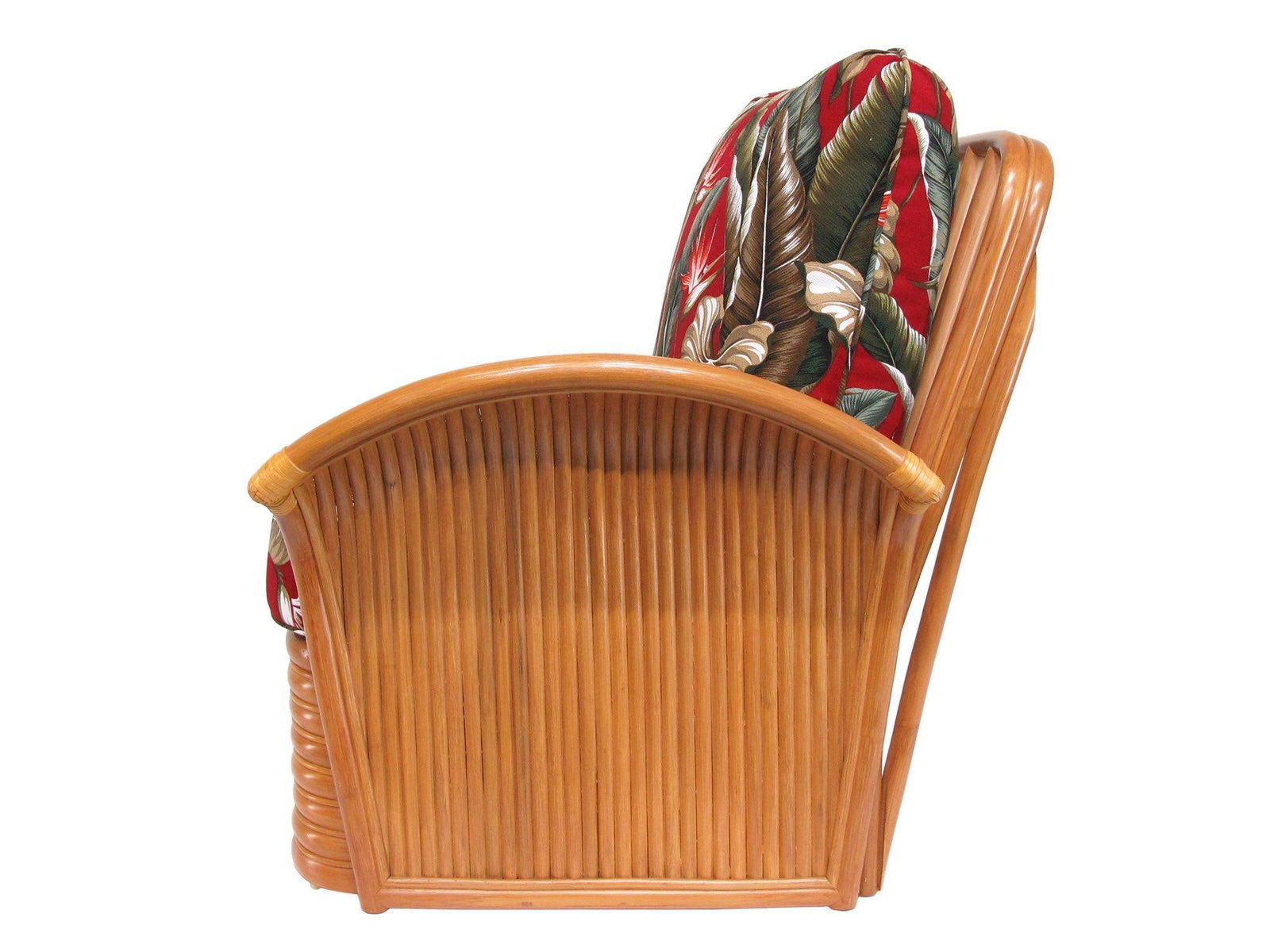 Art Deco Style "Golden Girls" Rattan Fan Arm Lounge Chair - 4