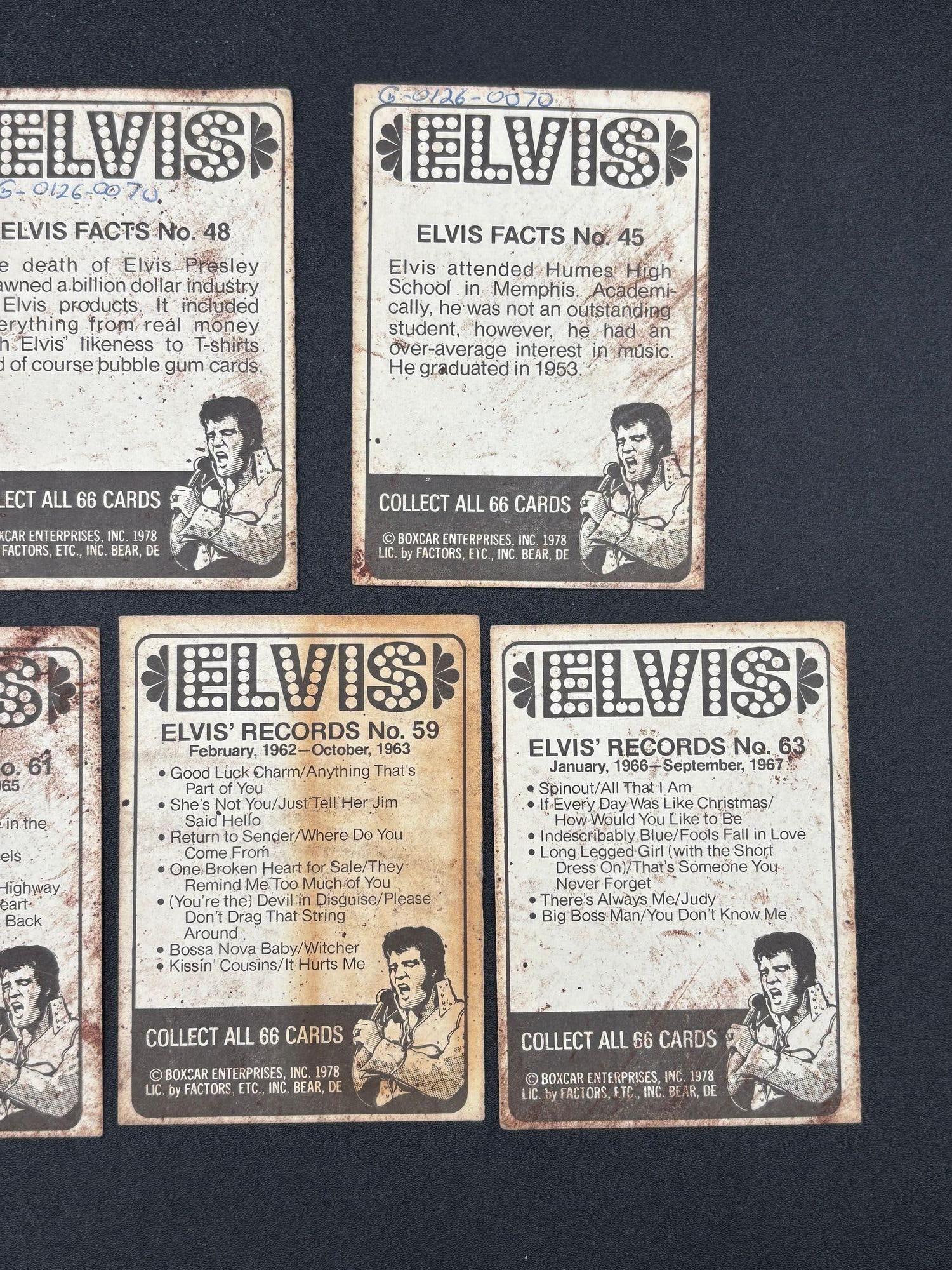 Vintage 1978 Elvis Presley Trading Card Set by Boxcar Enterprises - 6
