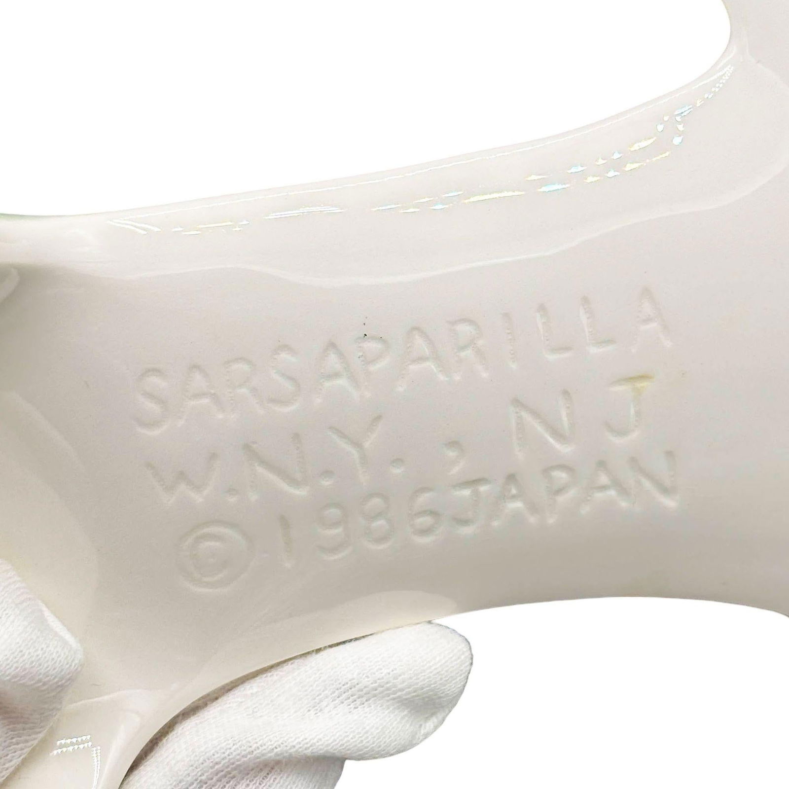 1986 Hand Painted Pink Flamingo Ceramic Spoon Rest by Sarsaparilla Deco - 6