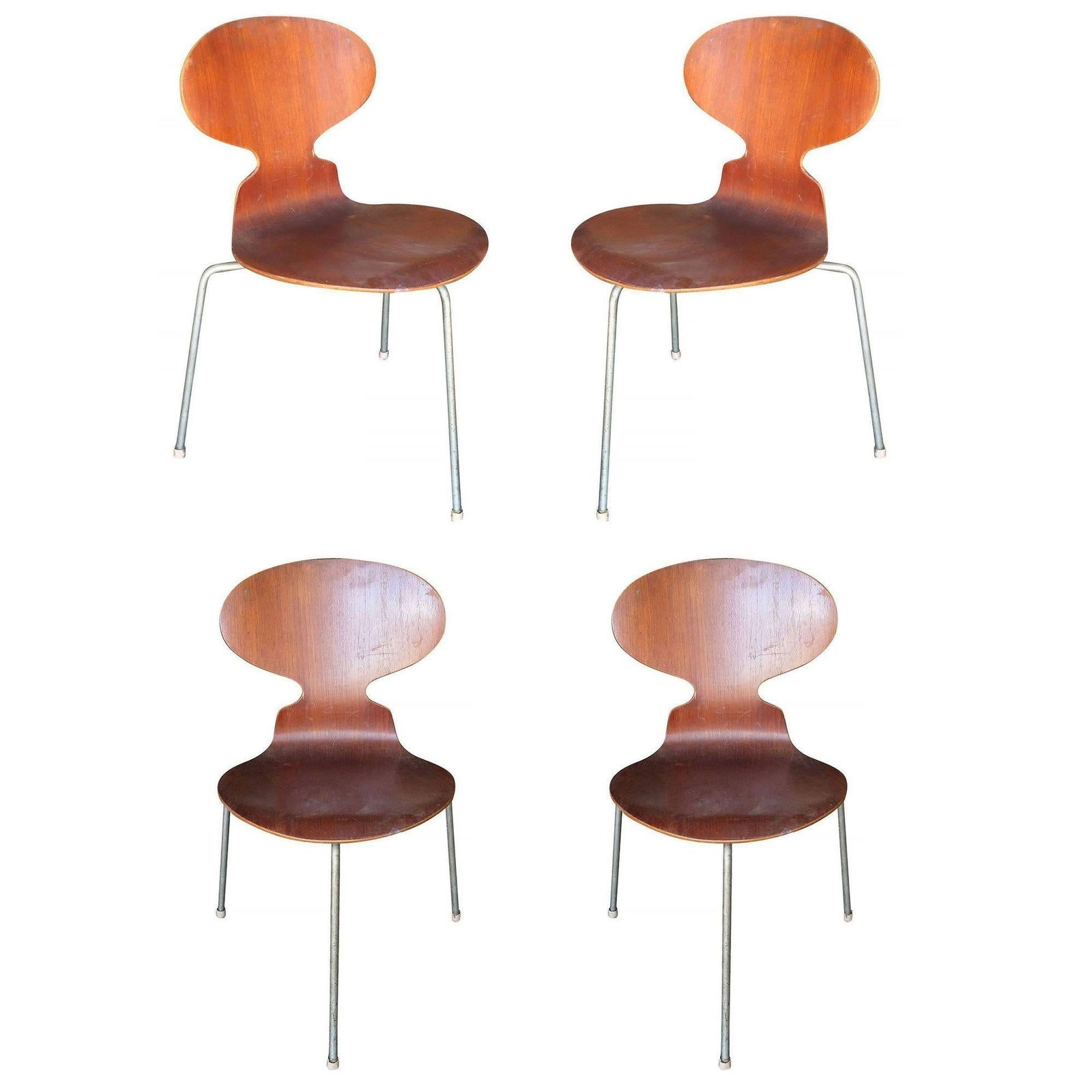 Arne Jacobsen Model-3100 "Ant" Teak Side Chairs by teak chair, Set of Four - 14