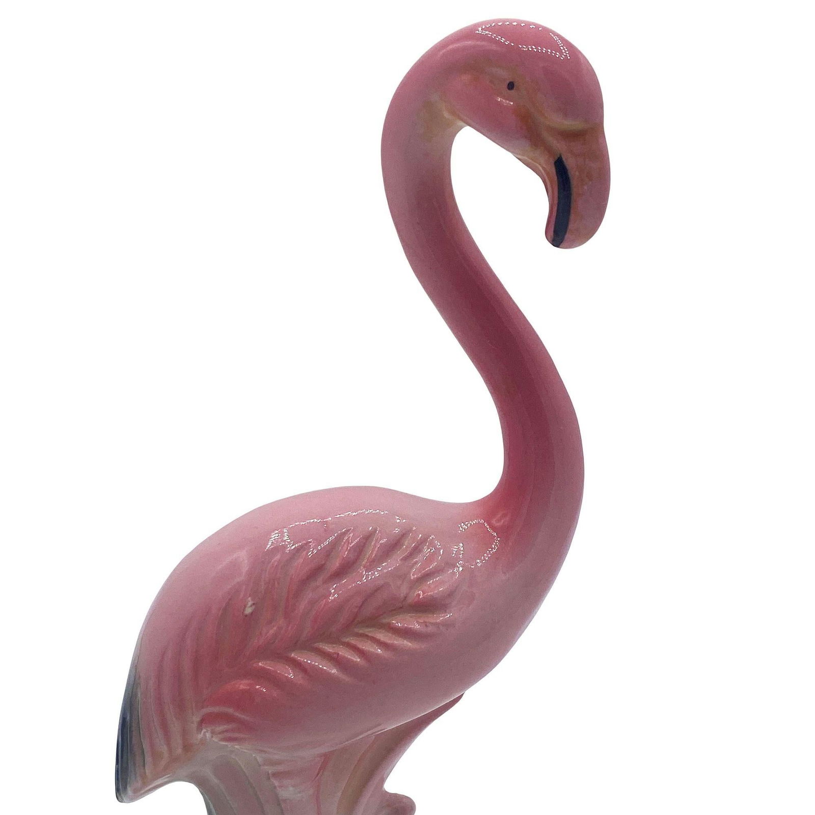 Mid-century "Meeting in Florida" Matching Ceramic Pink Flamingo Statues, Pair - 14