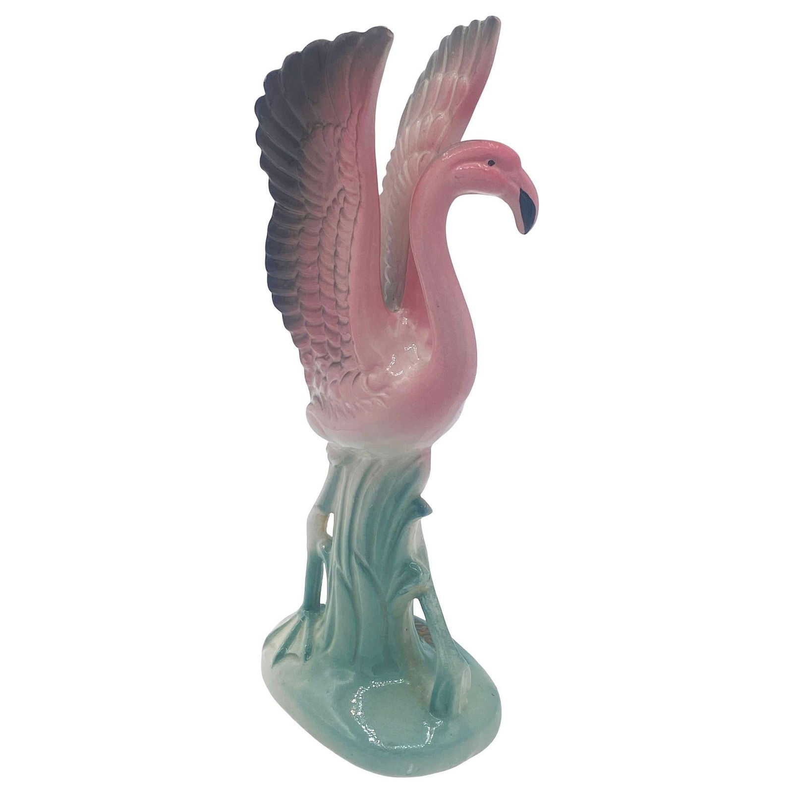 Mid-century "Meeting in Florida" Matching Ceramic Pink Flamingo Statues, Pair - 19