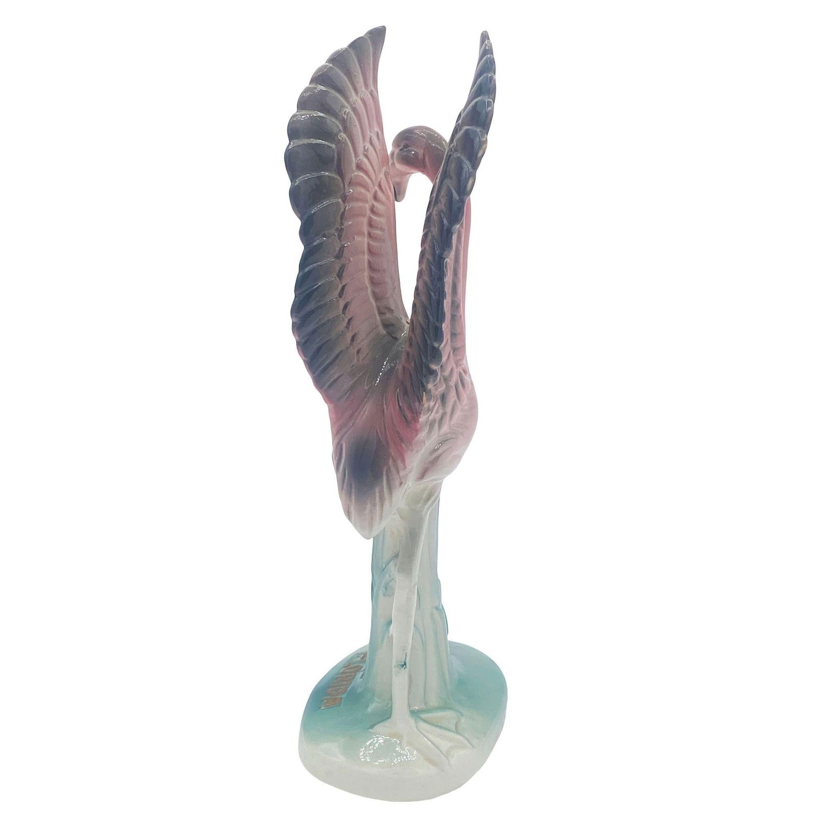 Mid-century "Meeting in Florida" Matching Ceramic Pink Flamingo Statues, Pair - 3
