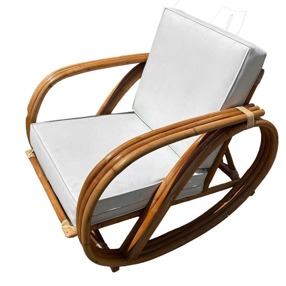 Restored Rattan Three Strand Rocking Chair - 9