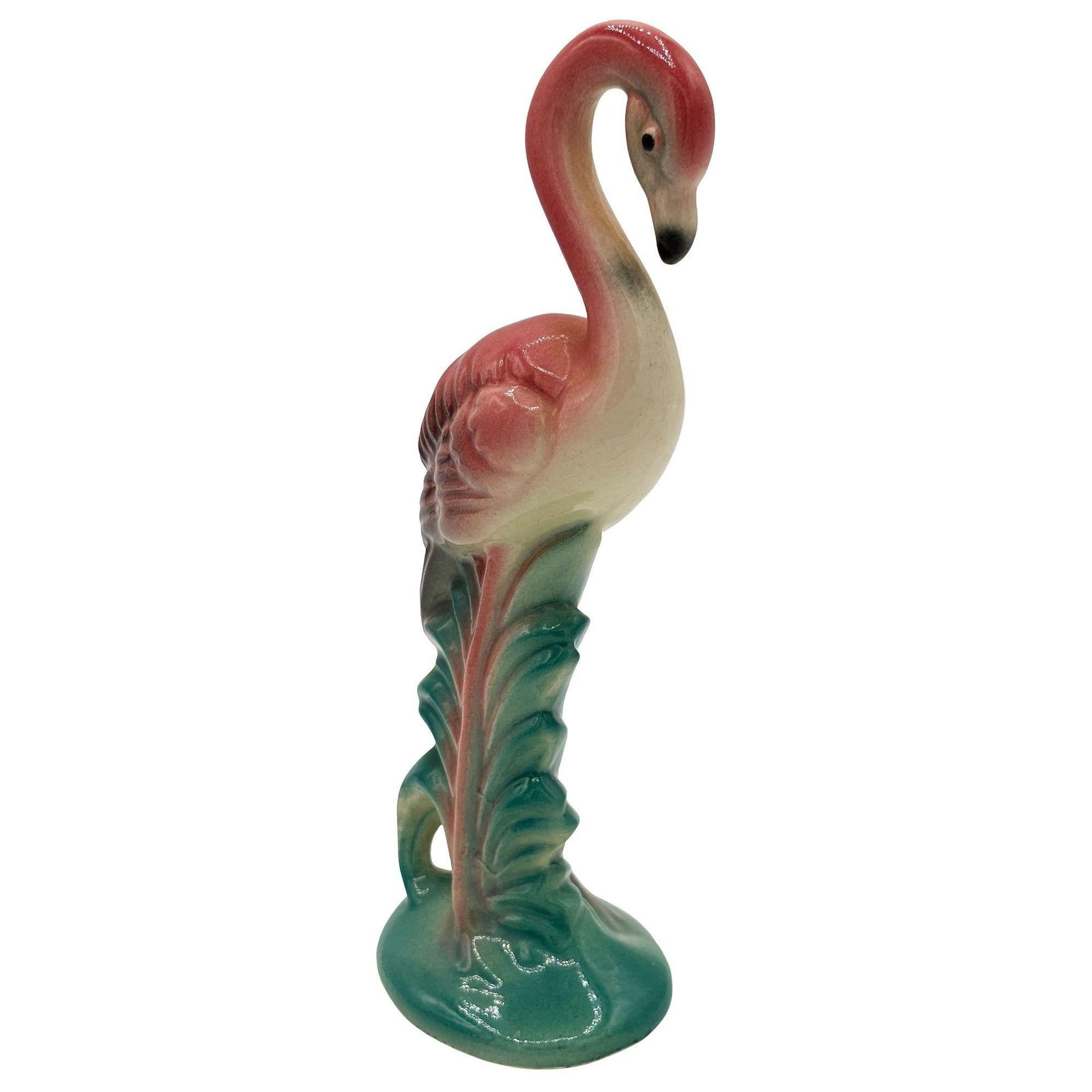 Mid-century California Pottery Ceramic "Gazer" Pink Flamingo Figurine Statue - 8