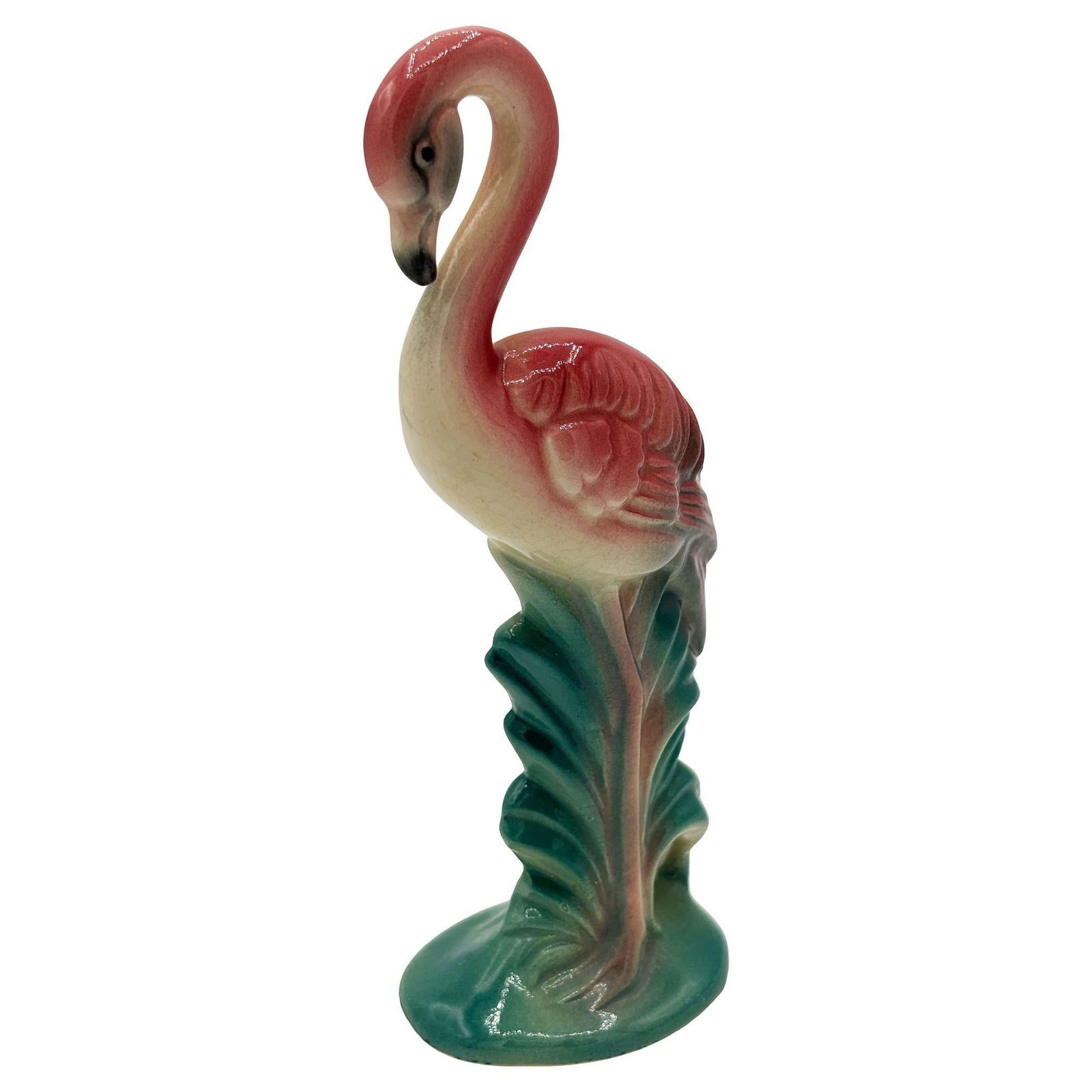 Mid-century California Pottery Ceramic "Gazer" Pink Flamingo Figurine Statue - 9