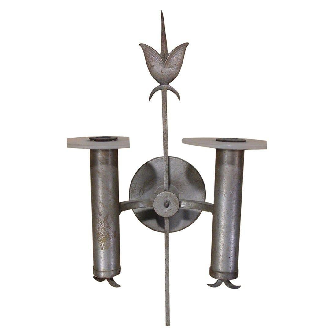 Pair of Geometric Art Deco Wall Sconces - 3