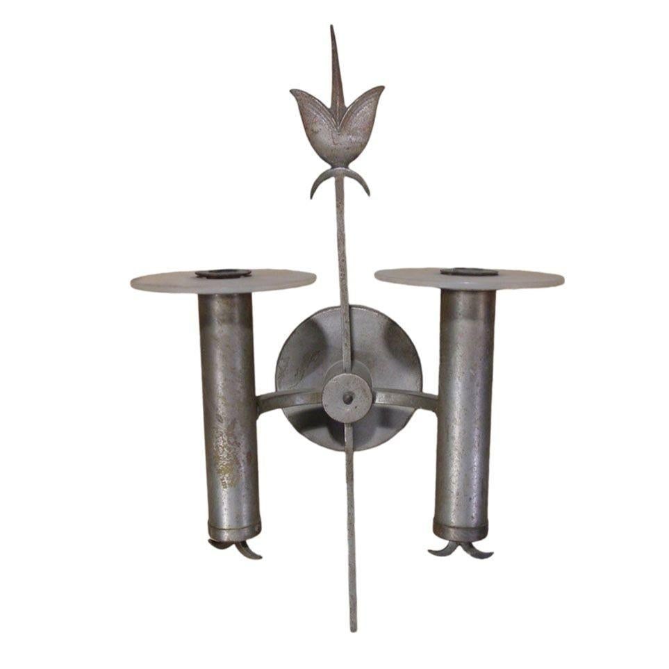 Pair of Geometric Art Deco Wall Sconces - 5