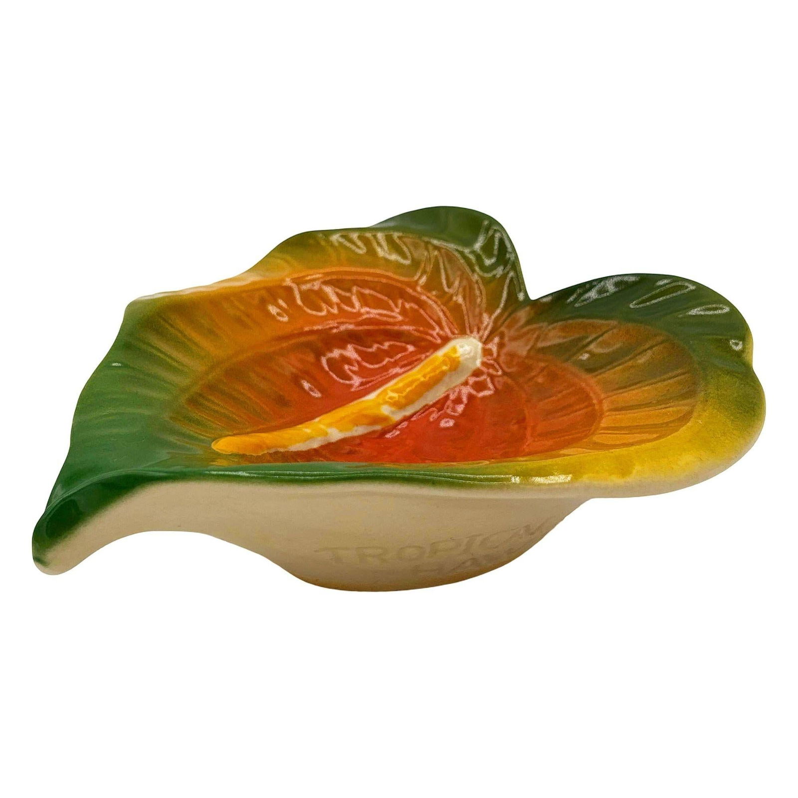 Mid-century Anthurium Ceramic Candy Dish by Tropical Clay Hawaii - 4