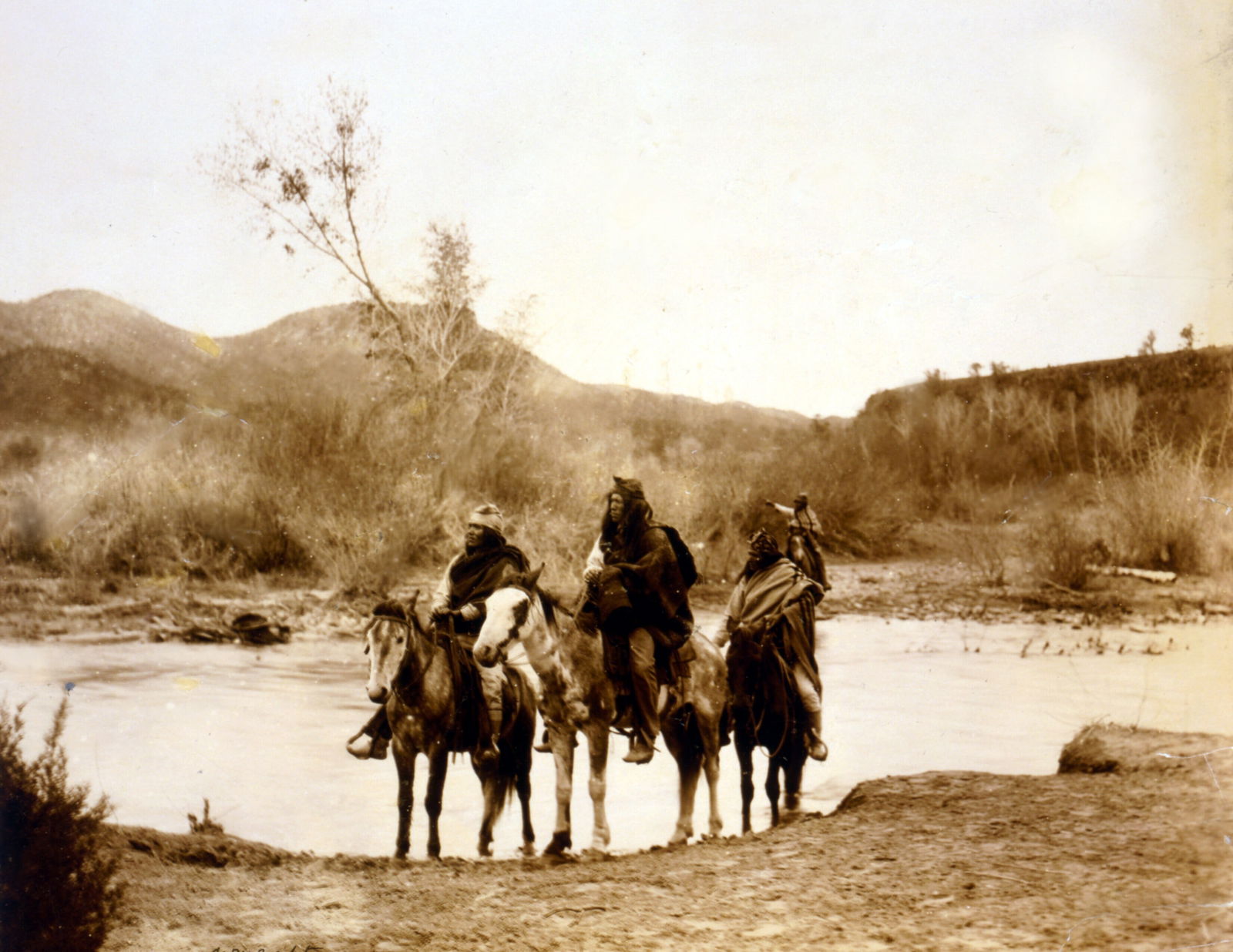 APACHE AT FORD, BY EDWARD SHERIFF CURTIS (1 of 1)