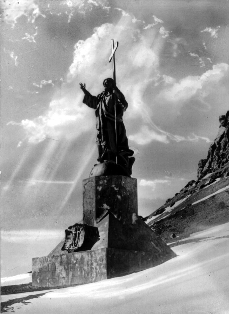 1890, CHRIST OF ANDES, ARGENTINA: Title: 1890, CHRIST OF ANDES, ARGENTINA Artist: FRANK CARPENTER Original Date: SEE TITLE Dimensions: 19x13 Description: || UNITED STATES SHIPPING ONLY! || This lot is a Dye Based Photolithograph and