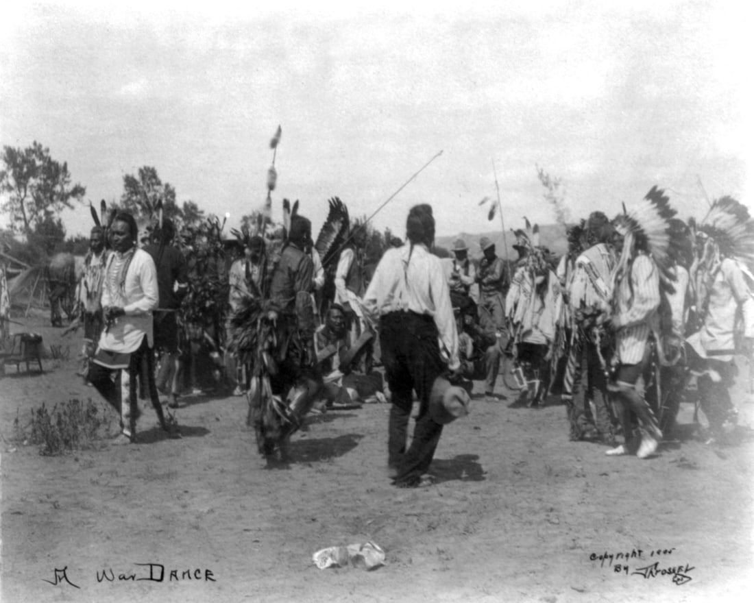 1905, WAR DANCE-CROW AGENCY, BY RICHARD THROSSEL (1 of 1)