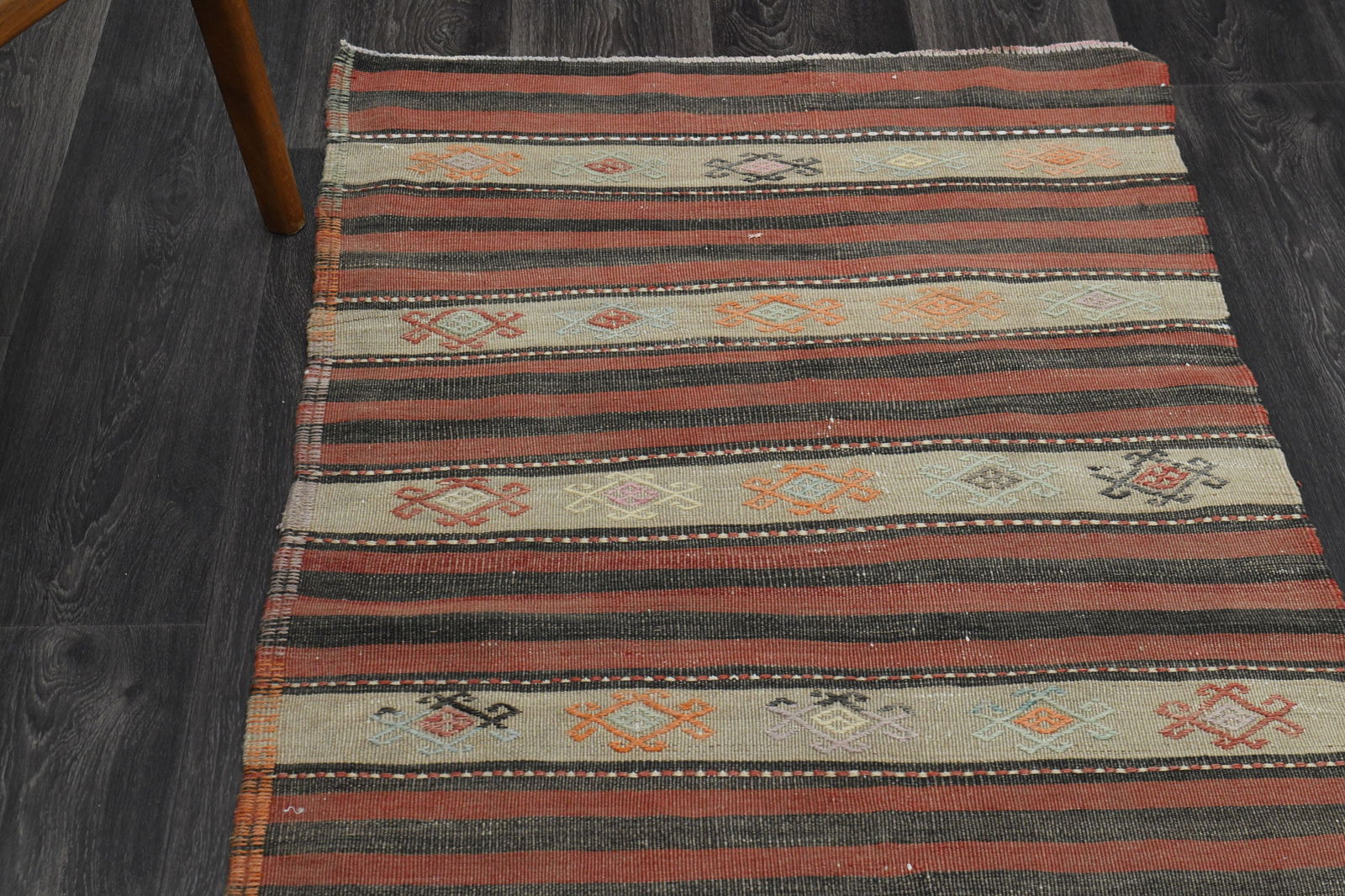 2.5x11.2 ft, FLATWEAVE KILIM RUNNER - 3