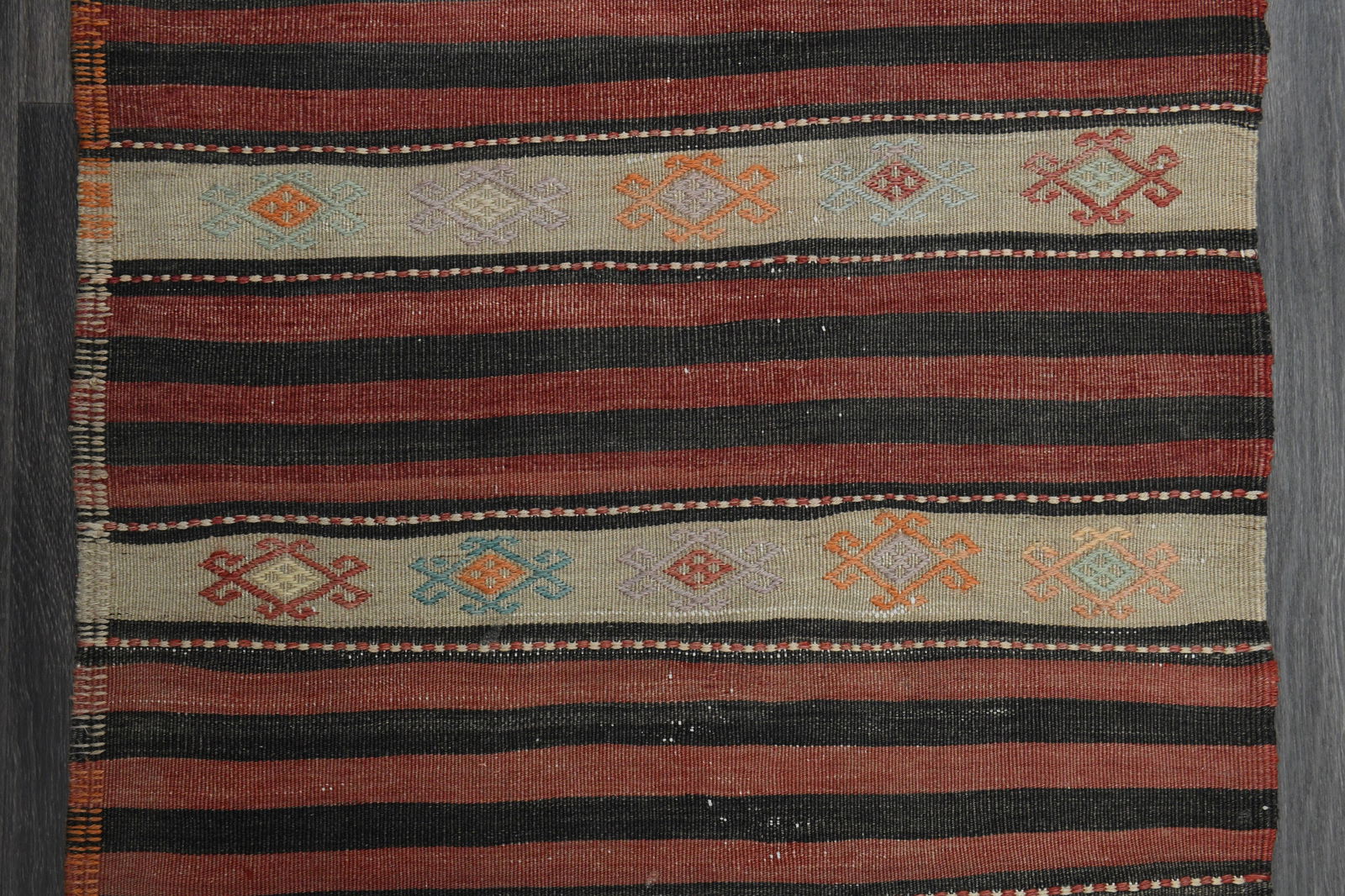 2.5x11.2 ft, FLATWEAVE KILIM RUNNER - 4