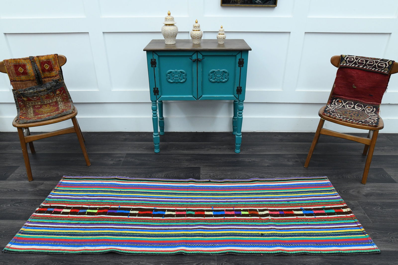 2.3x6.8 ft, TURKISH KILIM Runner - 3
