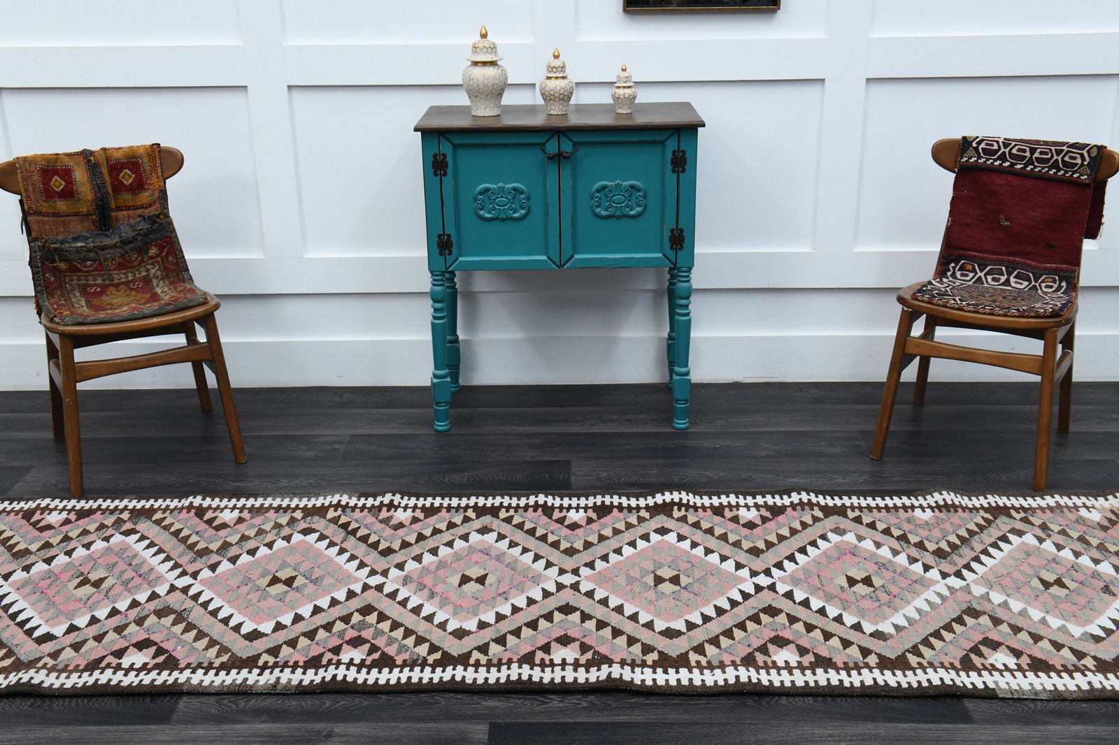 2.9x12.1 ft, TURKISH KILIM Runner - 3