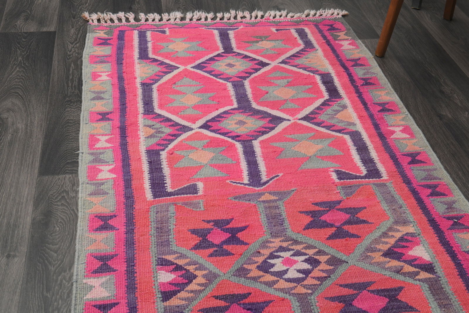 2.4x9.7 ft, TURKISH KILIM Runner - 6