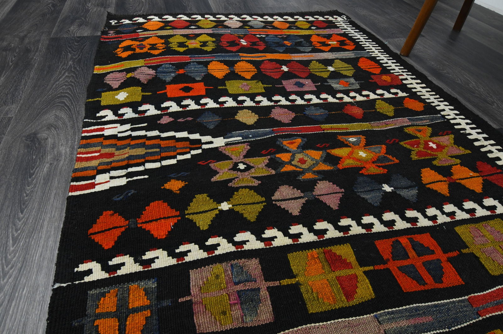 3.3x11.5 ft, TURKISH KILIM Runner - 4